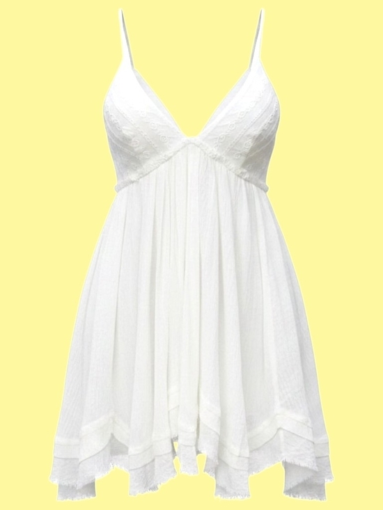 TicToc Dresses & Skirts - 🚺 TicToc Lumi Embroidered Raw Hemline Baby Doll Dress — 100% Organic Cotton